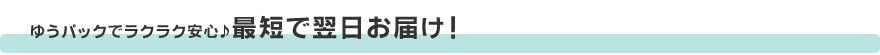 ゆうパックでラクラク安心♪最短で翌日お届け